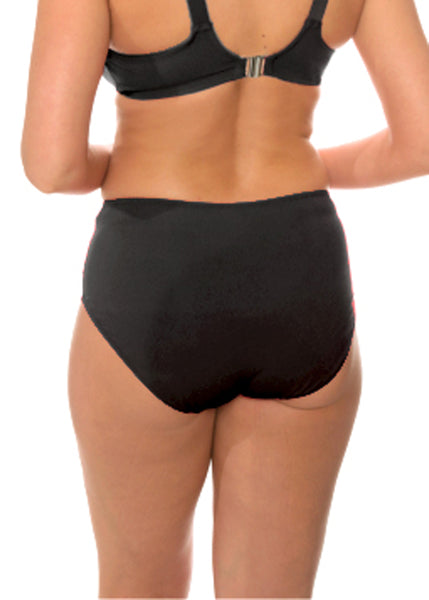 Jolidon höherer Bikini-Slip CLASSIC FAB schwarz Shape-Effekt mit Raffung