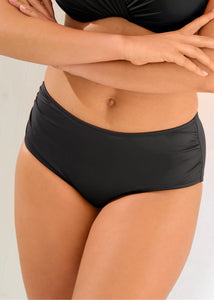 Jolidon höherer Bikini-Slip CLASSIC FAB schwarz Shape-Effekt mit Raffung