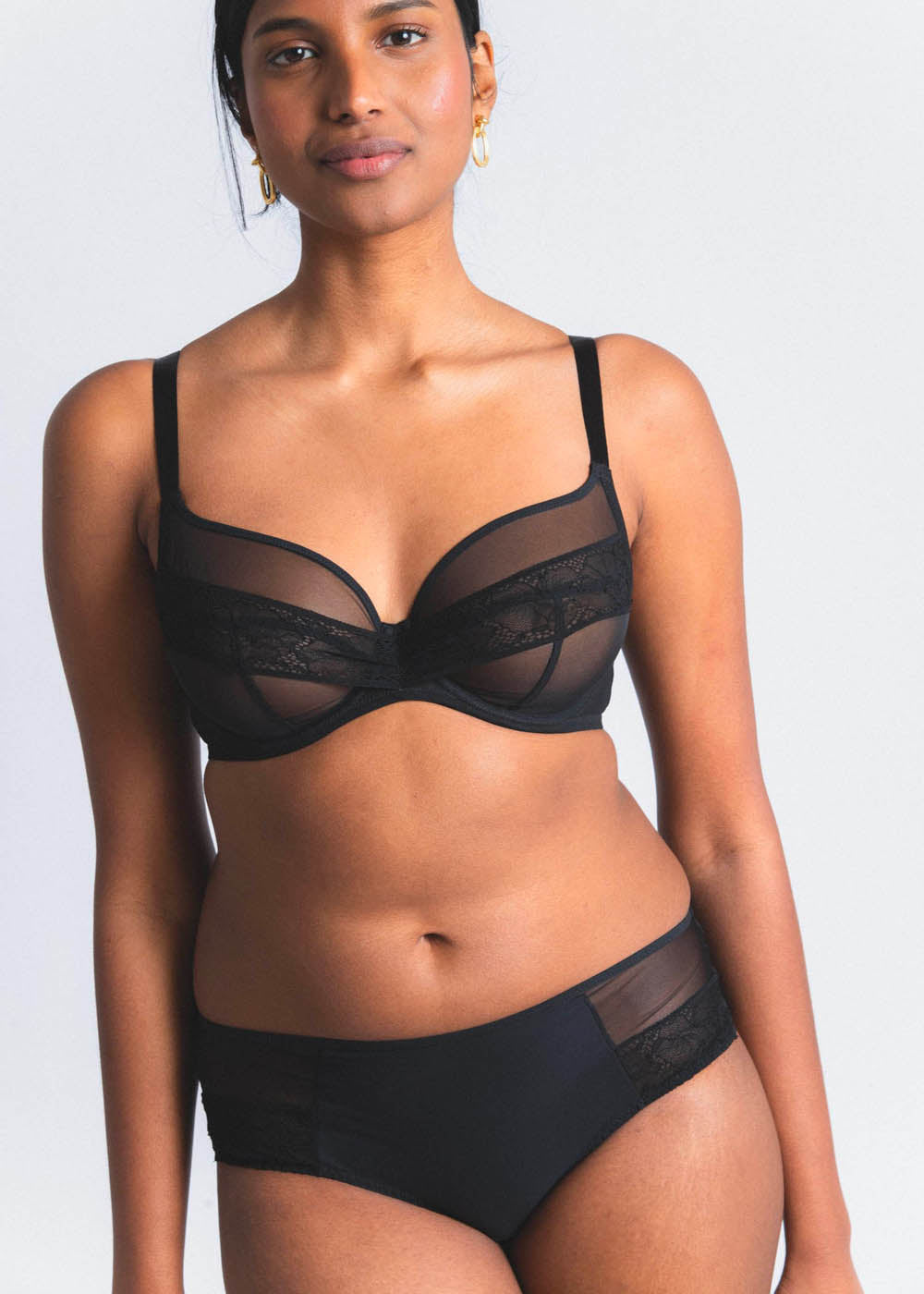 LEJABY High-Waist Panty NUDITÉ schwarz Tüll Leavers Spitze