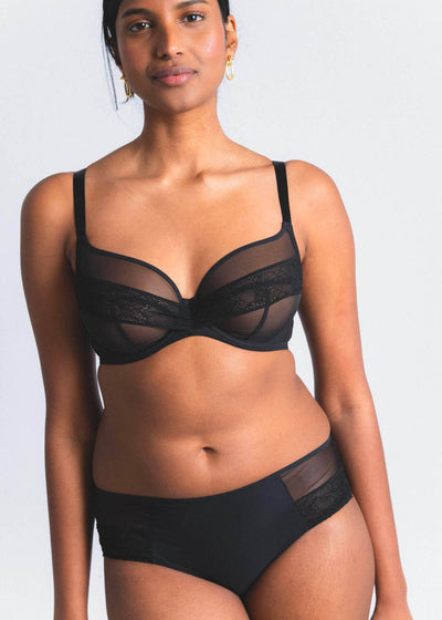 LEJABY High-Waist Panty NUDITÉ schwarz Tüll Leavers Spitze