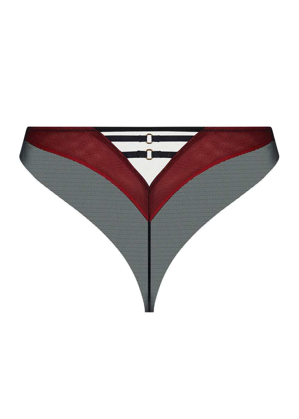 Lise Charmel Brazilian-String BELLISSIME INCONNUE schwarz-rot Barock-Spitze mit Tüll