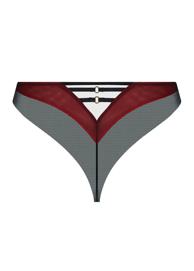 Lise Charmel Brazilian-String BELLISSIME INCONNUE schwarz-rot Barock-Spitze mit Tüll