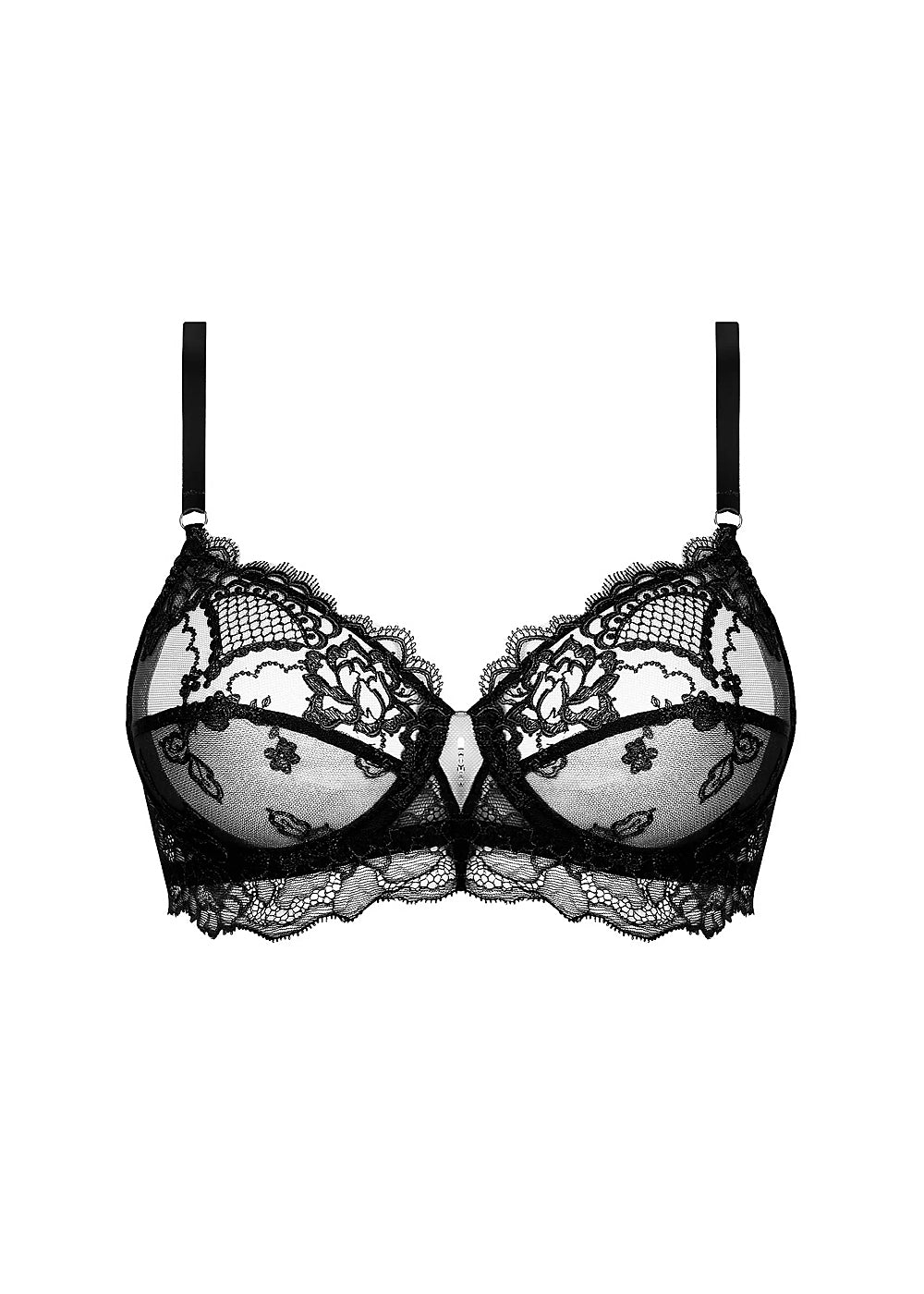 Lise Charmel Fullcup-BH SUBLIME EN DENTELLE schwarz florale Spitze Strass