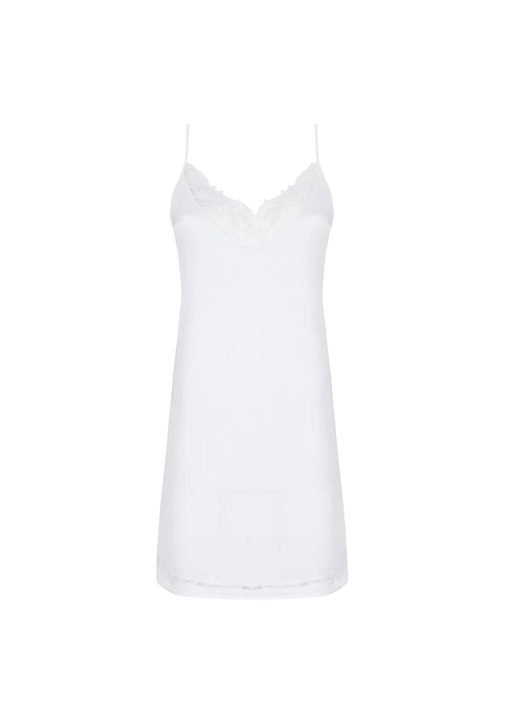 Lise Charmel Kleid-Nachthemd SOURCE BEAUTE weiß florale Spitze Satin