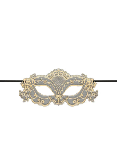 Lise Charmel Maske SUBLIME EN OR schwarz goldene Spitze Satinbänder zum Binden