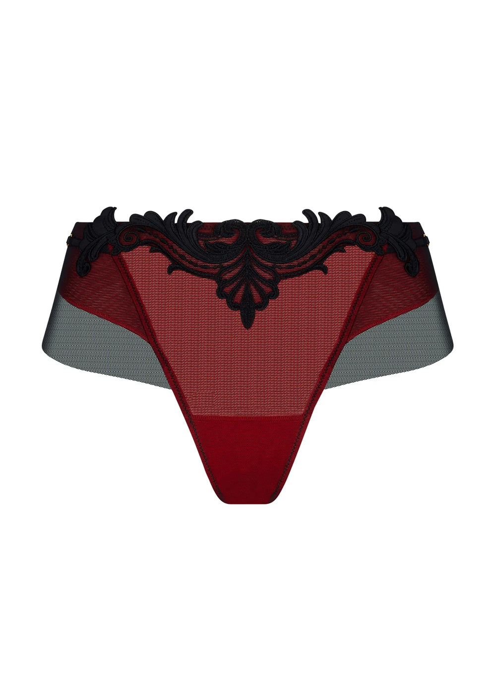 Lise Charmel Panty BELLISSIME INCONNUE schwarz-rot Barock-Spitze mit Bändern