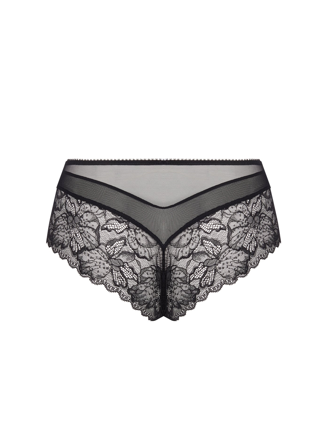 Lise Charmel Panty FLORAISON PASSION schwarz Stickerei in rosa aus Spitze