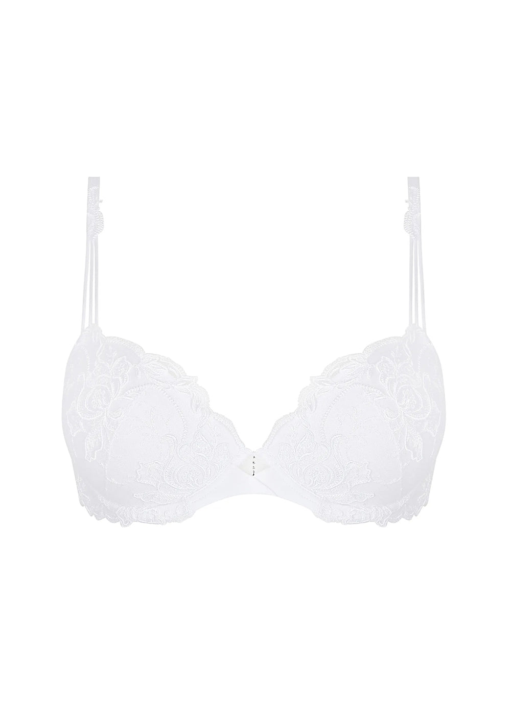 Lise Charmel Push-Up-BH SOURCE BEAUTE weiß florale Spitze Tüll Strasssteine