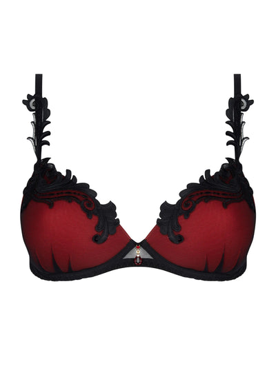 Lise Charmel Schalen-BH BELLISSIME INCONNUE schwarz-rot Barock-Spitze mit Tüll