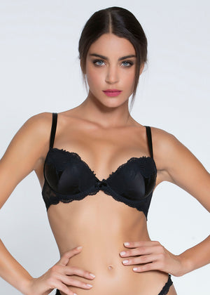 Lise Charmel Schalen-BH SPLENDEUR SOIE schwarz Seidensatin Spitze und Stickerei