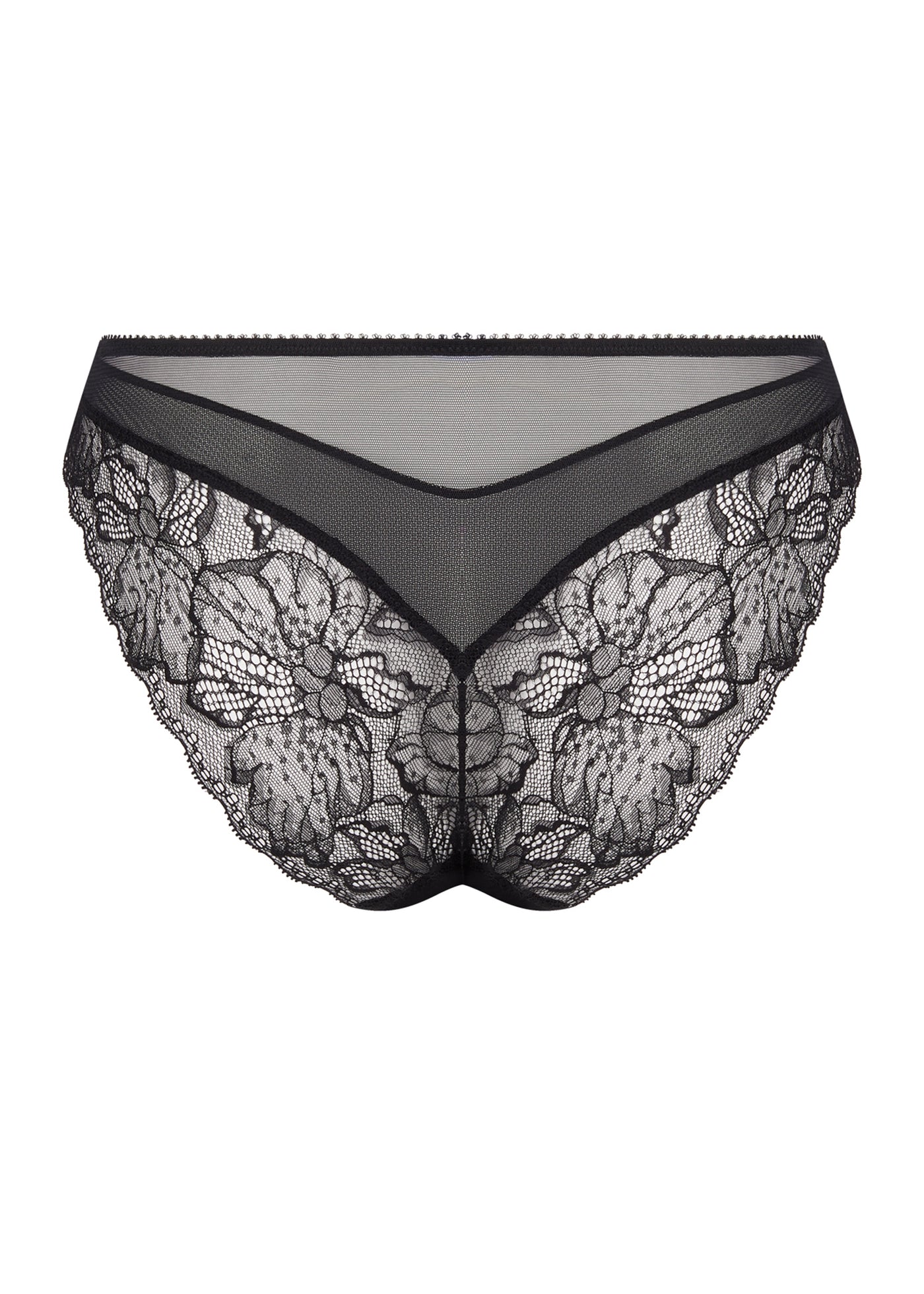 Lise Charmel Slip FLORAISON PASSION schwarz Stickerei in rosa aus Spitze