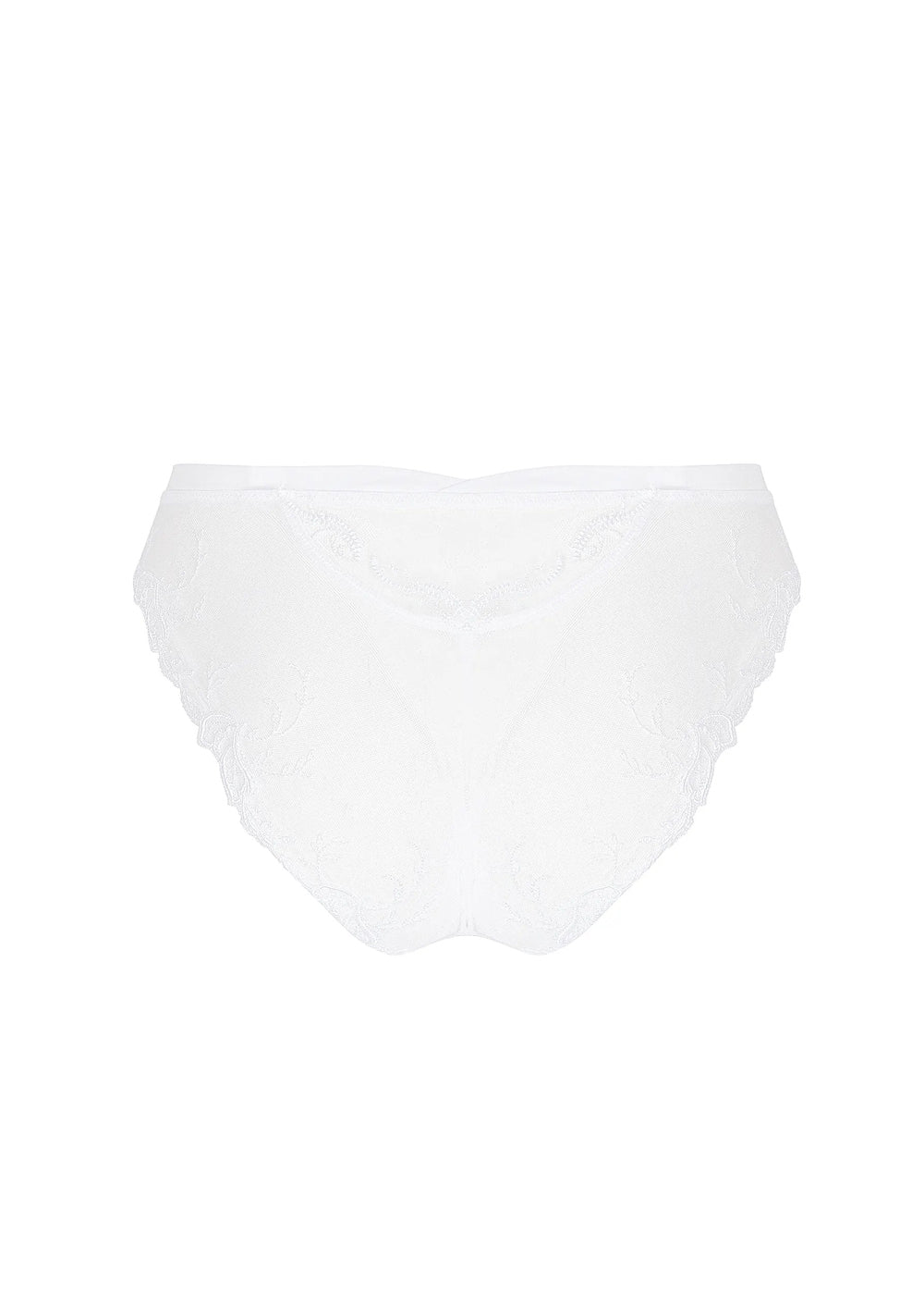 Lise Charmel Slip SOURCE BEAUTE weiß florale Spitze Tüll hoher Beinausschnitt