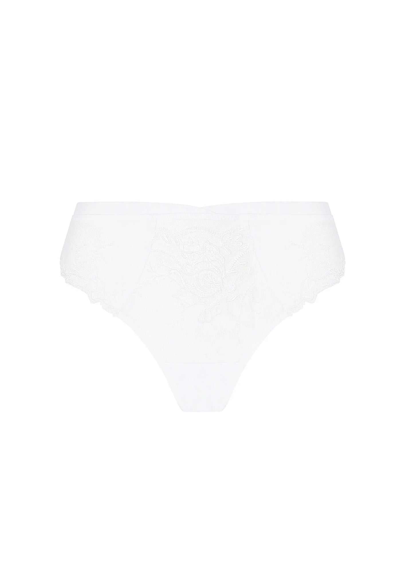 Lise Charmel Slip SOURCE BEAUTE weiß florale Spitze Tüll hoher Beinausschnitt