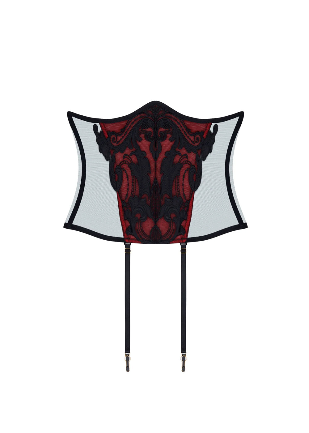 Lise Charmel Taillen-Corsage BELLISSIME INCONNUE schwarz-rot Barock-Spitze