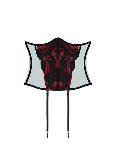 Lise Charmel Taillen-Corsage BELLISSIME INCONNUE schwarz-rot Barock-Spitze