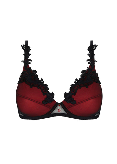 Lise Charmel Triangel-BH BELLISSIME INCONNUE schwarz-rot Barock-Spitze