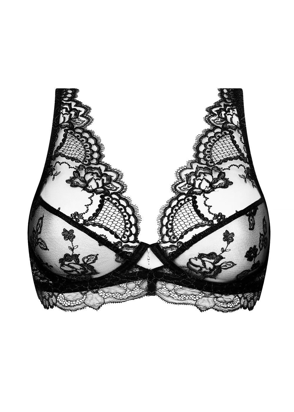 Lise Charmel Triangel-BH SUBLIME EN DENTELLE schwarz florale Spitze Strass