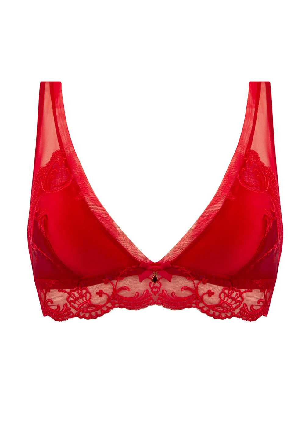 Lise Charmel Triangel Bralette SPLENDEUR SOIE rot Seidensatin Spitze bügellos