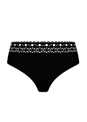 Lise Charmel hohe Bikinihose AJOURAGE COUTURE schwarz Lasercut-Ausschnitte