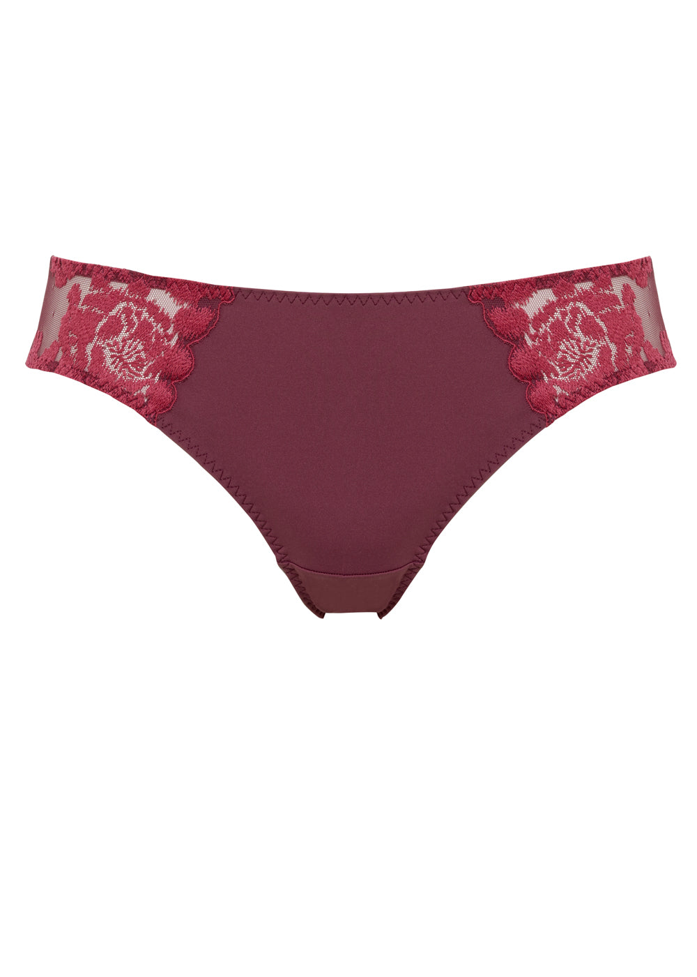 Maison Lejaby Slip FLEUR IKAT lila Tüll mit rosa Stickerei hinten nahtlos