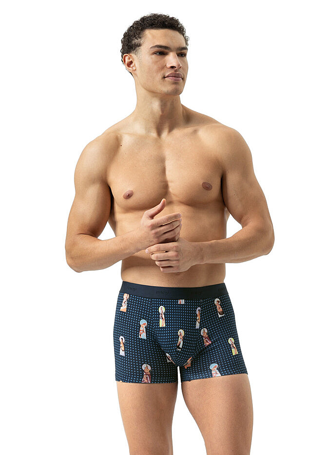 Mey Boxershorts KEYHOLE AND PIN UP dunkelblau Print mit Pin-up-Girls in Schlüsselloch