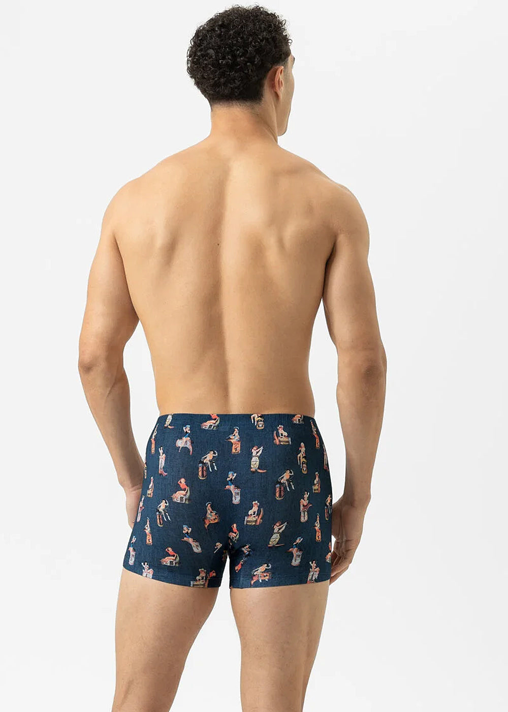 Mey Boxershorts PRETTY COWGIRL jeansblau Print mit Cowgirls Pin-up