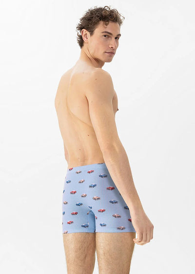 Mey Boxershorts RETRO CAR hellblau weiß gestreift Print mit Retro Cars