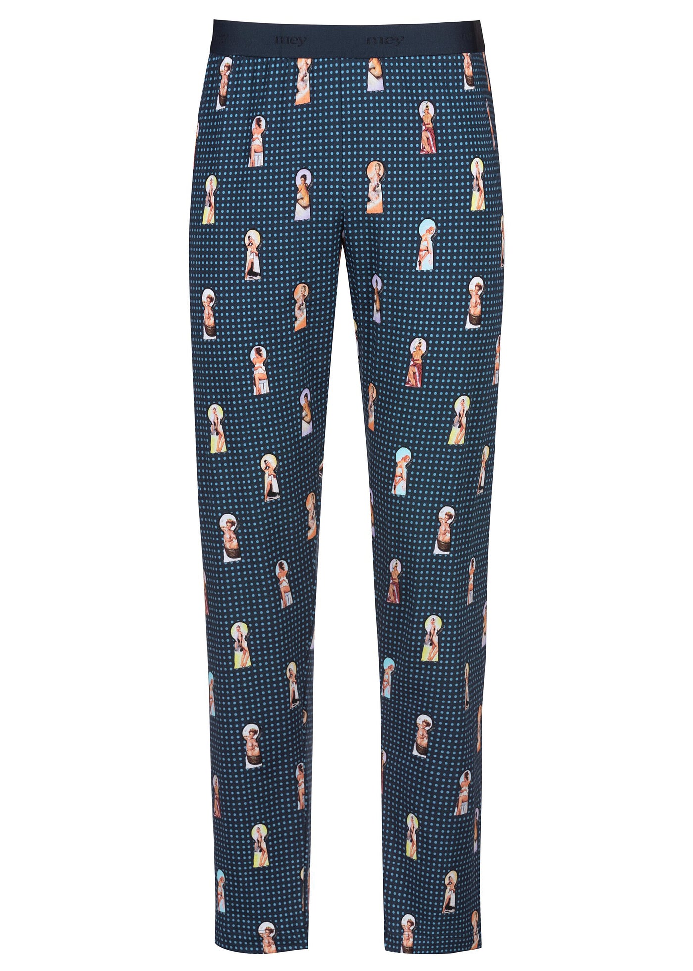 Mey Hose KEYHOLE AND PIN UP dunkelblau Print mit Pin-up-Girls in Schlüsselloch