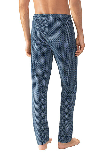 Mey Hose VESANTO blau Allover Muster lang Baumwolle Kordelbund
