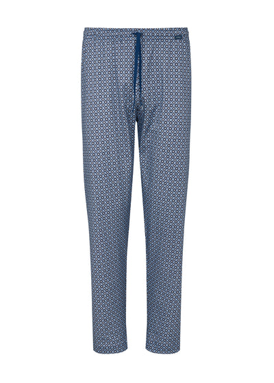 Mey Hose VESANTO blau Allover Muster lang Baumwolle Kordelbund