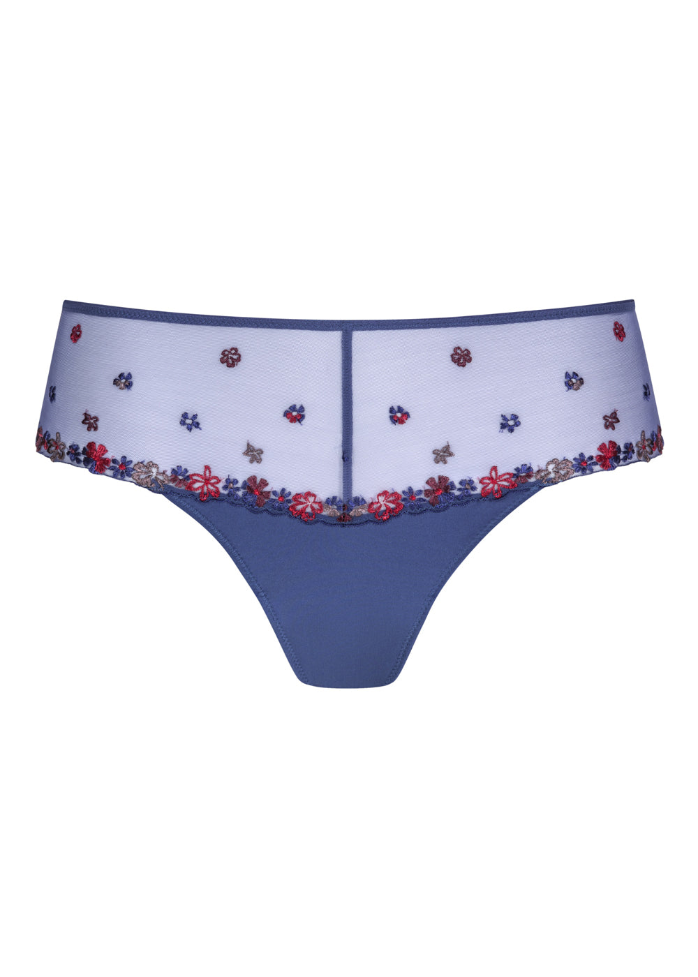 Mey Panty PRETTY JOAN blau florale Stickerei transparent Tüll nahtlos