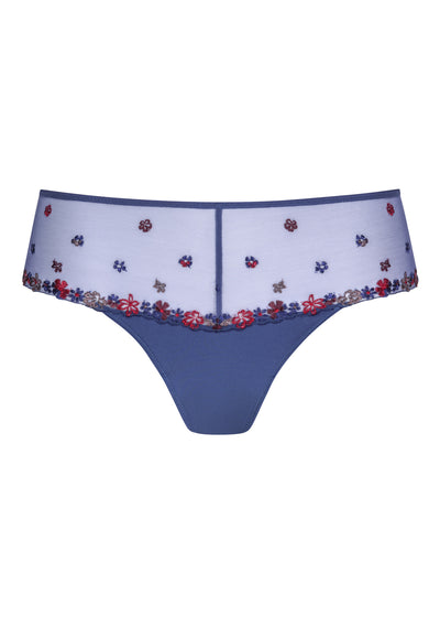 Mey Panty PRETTY JOAN blau florale Stickerei transparent Tüll nahtlos
