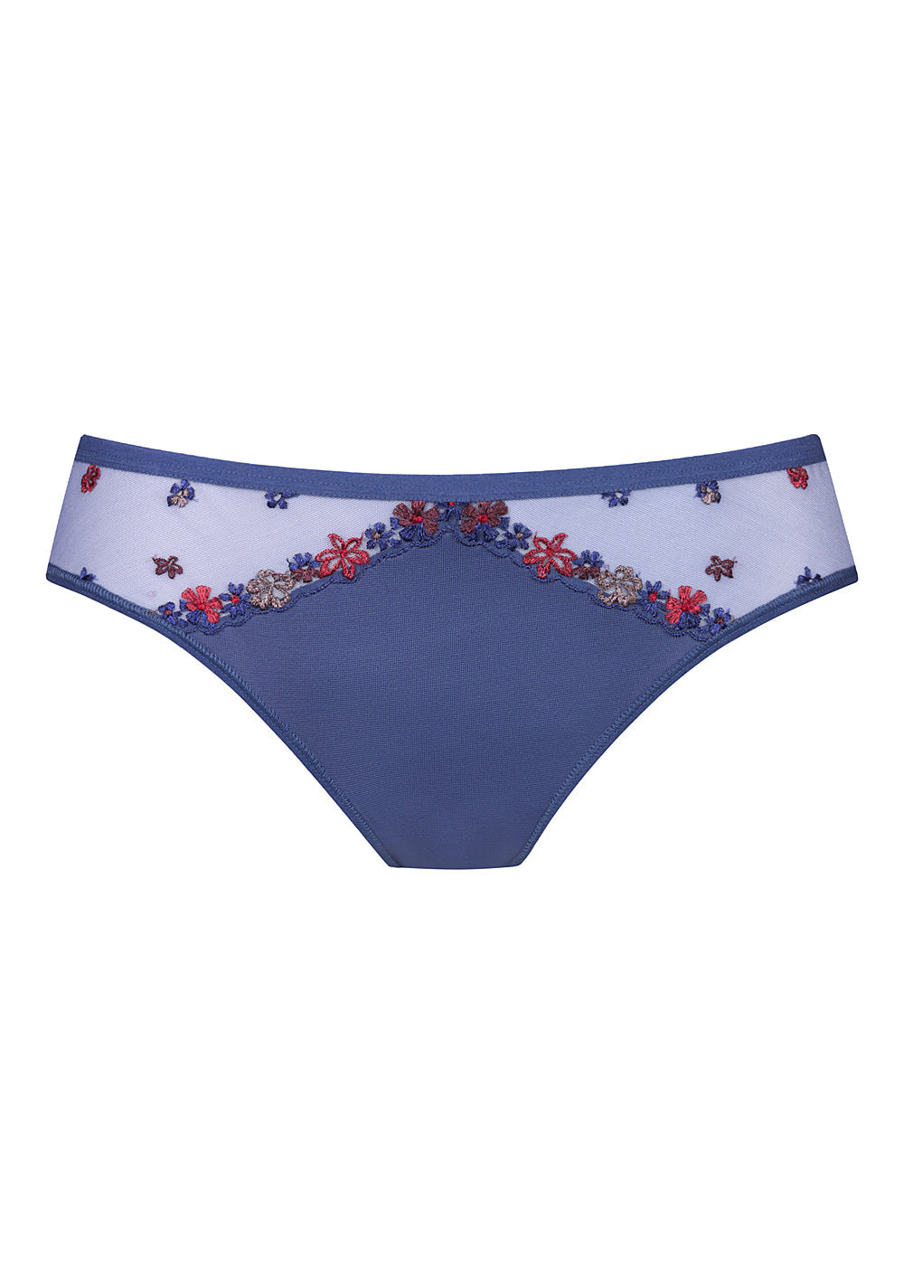 Mey Slip PRETTY SENSE blau florale Stickerei transparent Tüll