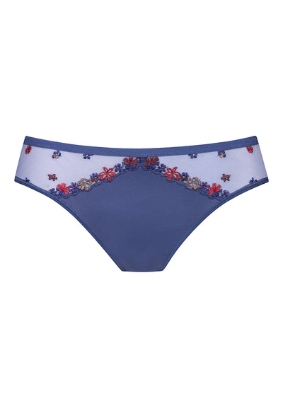 Mey Slip PRETTY SENSE blau florale Stickerei transparent Tüll