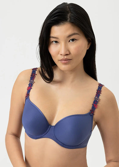 Mey Spacer-BH PRETTY JOAN blau mit Bügel florale Trägerstickerei