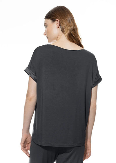 Mey T-Shirt PURE CHIC dunkelgrau weit Modal Satin an Armabschlüssen