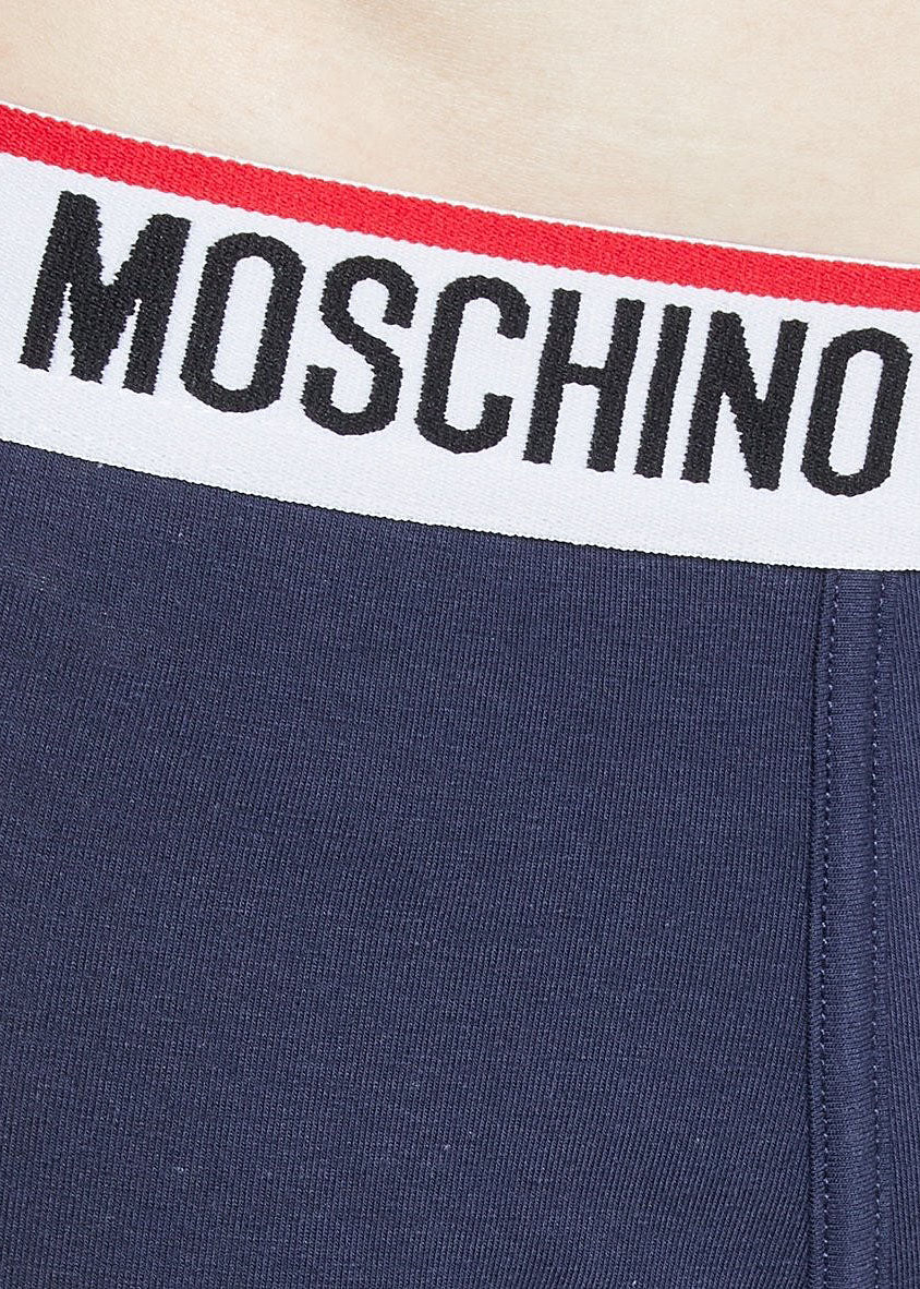 Moschino Boxer TRUNKS dunkelblau Gummibund Logo Baumwolle