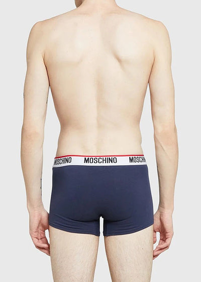 Moschino Boxer TRUNKS dunkelblau Gummibund Logo Baumwolle