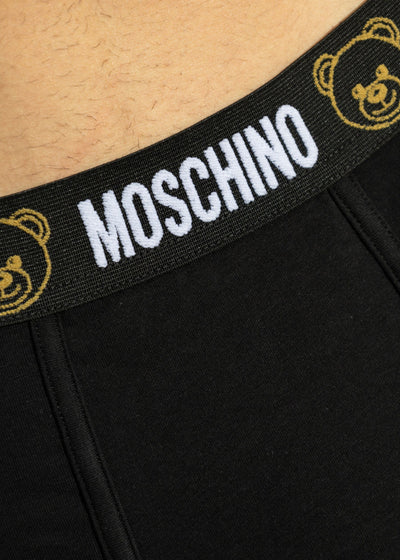 Moschino Boxer UNDERBEAR schwarz mit Teddybär und schwarzem Logo Bund