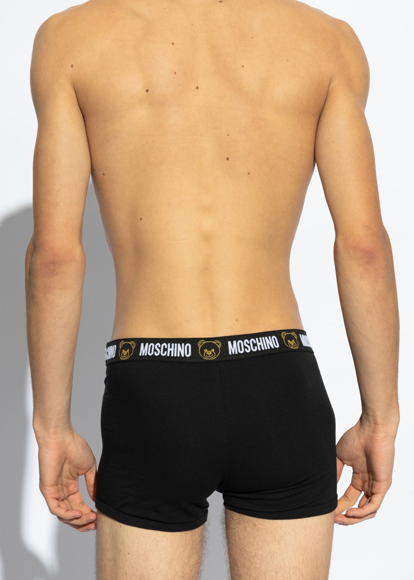 Moschino Boxer UNDERBEAR schwarz mit Teddybär und schwarzem Logo Bund