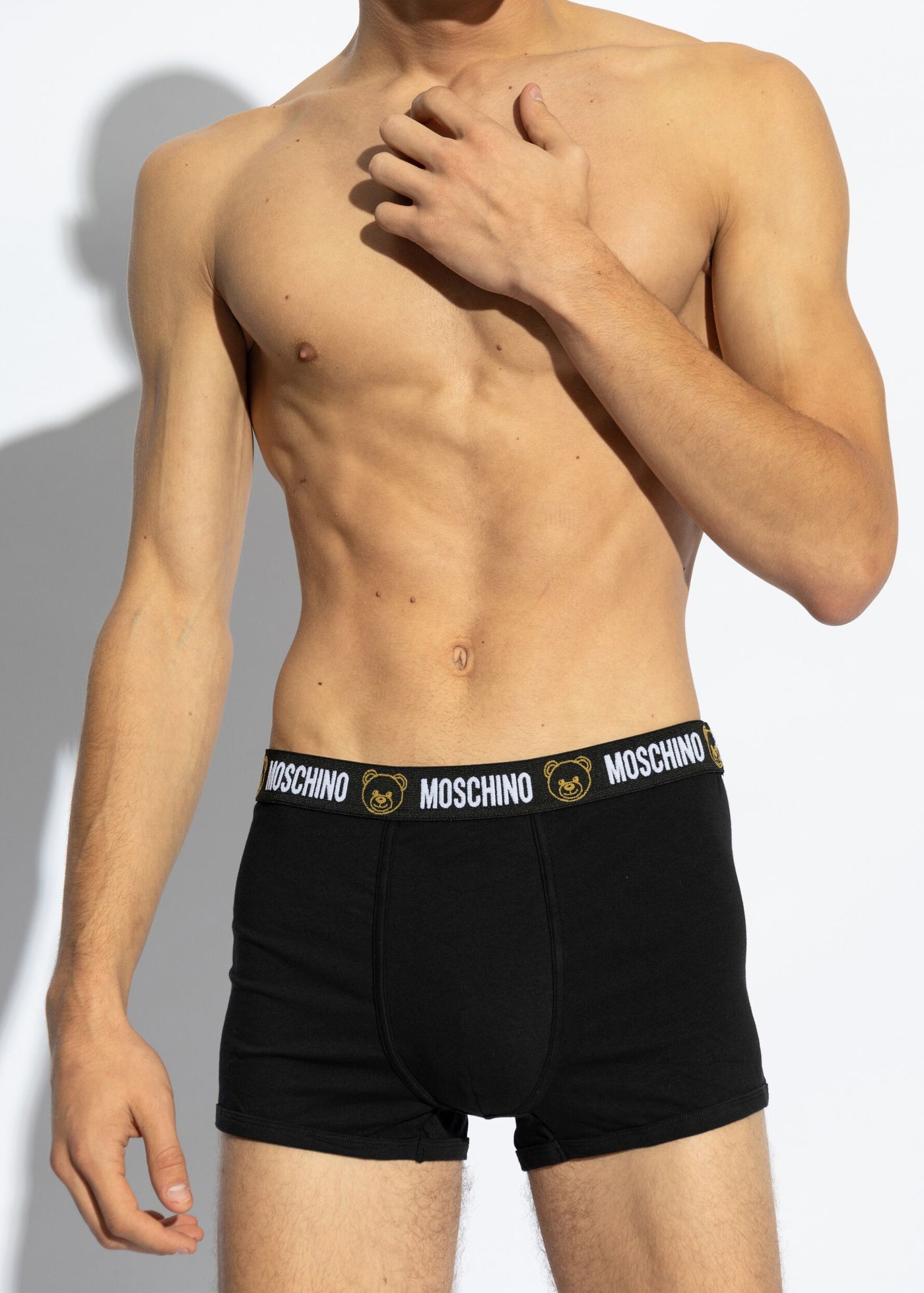 Moschino Boxer UNDERBEAR schwarz mit Teddybär und schwarzem Logo Bund