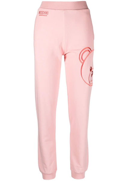 Moschino Jogginghose UNDERBEAR rosa pinker Teddybär Logo Stick Taschen