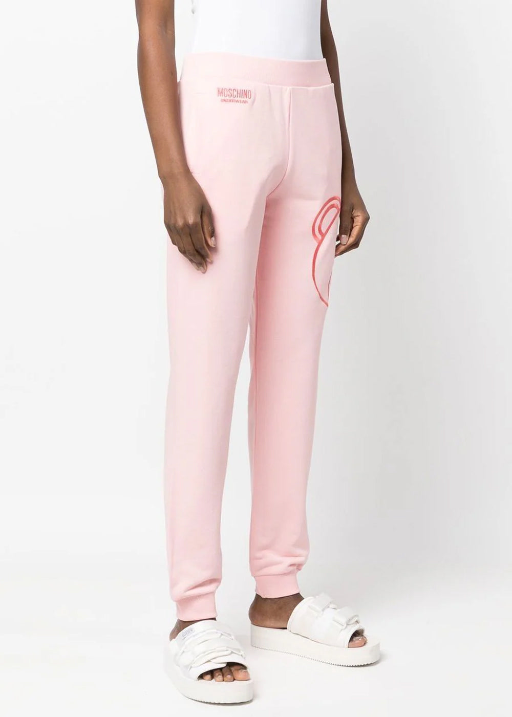 Moschino Jogginghose UNDERBEAR rosa pinker Teddybär Logo Stick Taschen