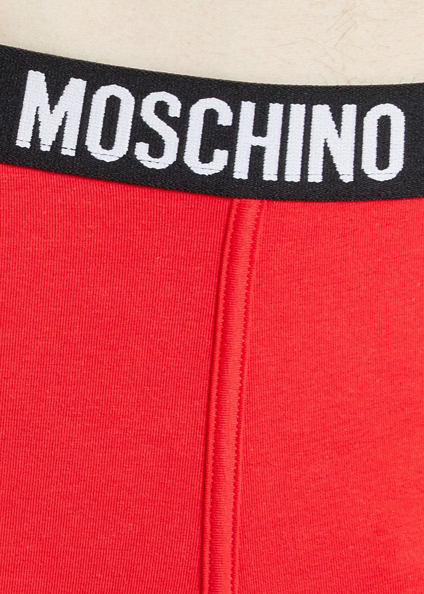Moschino LOVES YOU rote Baumwoll-Boxer schwarzer Logobund