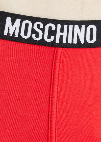 Moschino LOVES YOU rote Baumwoll-Boxer schwarzer Logobund