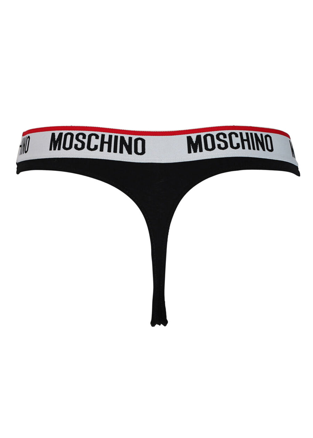 Moschino String BASIC JERSEY schwarz mit weiß rotem Logo Bund