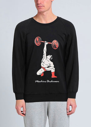 Moschino Sweatshirt BODYBUILDERS schwarz platzierter Druck