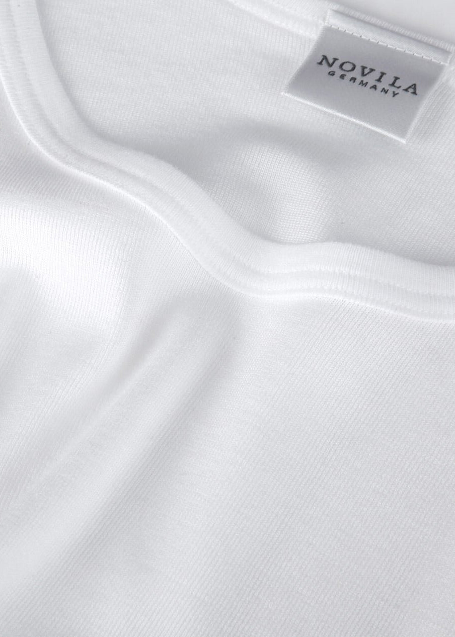 Novila Achselhemd ohne Arm LUXURIOUS COTTON weiß Baumwolle mit schmalem Träger