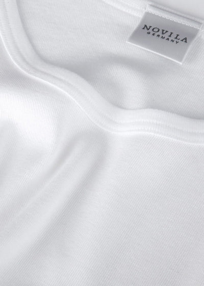 Novila Achselhemd ohne Arm LUXURIOUS COTTON weiß Baumwolle mit schmalem Träger