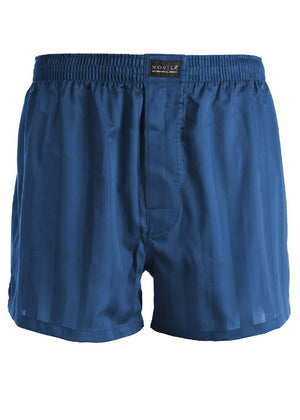 Novila lockere Boxer dukelblau breite Streifen aus Voilé-Satin